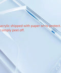 Top Shelf Rectangle Router Template Set For Custom Woodworking Builds Quarter Inch Clear Acrylic Jig with protective paper layer.