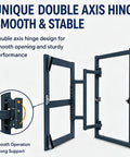 Slick Carbon Steel Hidden Drywall Access Panel With Push To Open Design For Seamless Wall And Ceiling Cover That Is Hassle Free And Gets The Job Done For Hvac Plumbing And Electrical Work In 16X24, showing double axis hinge for smooth operation.