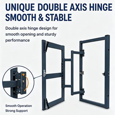 Slick Carbon Steel Hidden Drywall Access Panel With Push To Open Design For Seamless Wall And Ceiling Cover That Is Hassle Free And Gets The Job Done For Hvac Plumbing And Electrical Work In 16X24, showing double axis hinge for smooth operation.