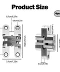 4 Pack Stainless Steel Hidden Hinge Set 180 Degree Swing For Doors And Cabinets With 16 Screws No Visible Hardware product size