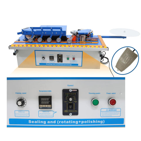 Grab This Badass Automatic Woodworking Edge Bander Countertop Edge Banding Machine For Curved And Straight Pieces With Digital Control Panel And Adjustable Speed Heavy Duty Shop Essential control panel and speed settings.