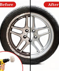 Before and after using 10 Piece Drill Polishing Kit With Buffing Wheels And Pads, rim cleaned with mushroom pad and compounds.