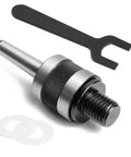 BMWOOD woodturning tailstock chuck adapter; 1in x 8TPI thread, #2 Morse taper, knurled aluminum body with spanner
