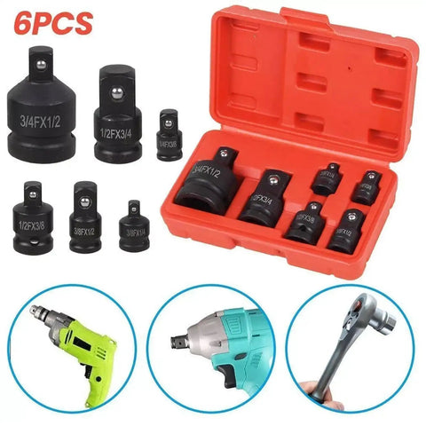 Ultimate Socket Adapter Driver And Wrench Conversion Kit With Versatile Multi Size Connection System For Fast Tool Sleeve Switching High Pressure Resistant Build You Totally Gonna Love This Gear. 6-piece adapters in case