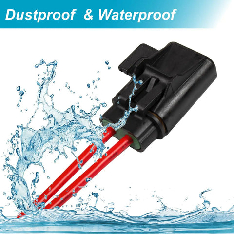 Ato Atc Inline Fuse Holder Kit With IP67 Waterproof Sealed Fuse Block and red crimp terminals splashing in water.