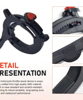 Universal Motorcycle Cruise Control Throttle Lock Waterproof Handlebar Bracket in black with non-slip grip detail.