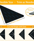 Flexible triangle-shaped 12 Pack Rug Tape Grippers For Hardwood Floors Non Slip Carpet Tape with measurements and trimming option