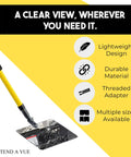Telescoping Inspection Mirror With Fiberglass Pole Lightweight And Durable Pro Grade Tool For Reaching Tight Spots From Four To Eight Feet Eight By Ten Inch Acrylic Mirror For Vehicles Tanks And Utilities, angled view