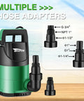 1 HP Submersible Sump Pump With 3981 GPH Flow Workhorse Portable Thermoplastic Electric Utility Pump For Pool Garden Basement Tub