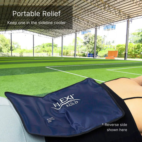 American Flag Gel Ice Pack For Injuries And Cold Therapy Reusable Large Ice Pack 10.5 By 14.5 Inches on back at sports field