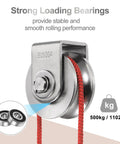 Two Pack 2.7 Inch U Groove Sliding Gate Casters With Bracket For Inverted 0.98 Inch U Track Beefy Heavy Duty 1102 Lbs Per Wheel For Garage Doors Lifting And Industrial Machinery, stainless steel SUS304 bearing wheel