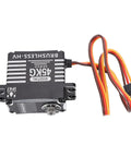 Heavy Duty 180 Degree Brushless Servo Delivering Beast Mode 45kg Coreless Motor Power And Full Steel Gears Built Tough For Heavy Duty RC Cars Ready To Crush Gnarly Tracks Smoothly in black with wires.