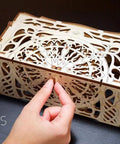 3D Wooden Card Holder Puzzle for Board Games A Sliding Card Case That Holds Up to 12 Decks Perfect for Family Game Night Tabletop and Role Playing Sessions A Mechanical Wood Build Kit for Adults, wooden card case closed