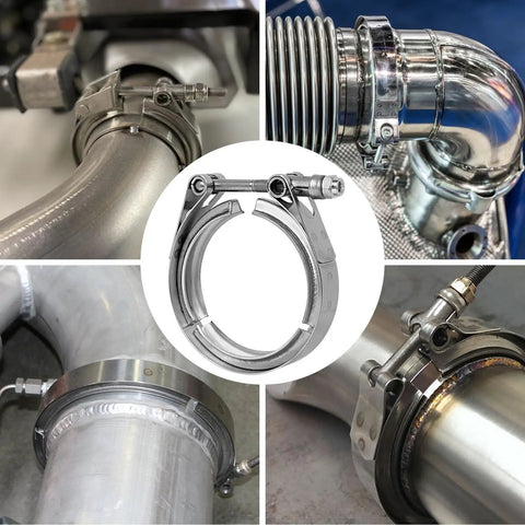 5 Inch Stainless Steel 304 V Band Clamp For Exhaust Flanges, Durable Bolt Style V Band Clamp With Corrosion Resistant Design