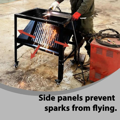 Portable Plasma Cutting Table With Wheels For No-Fuss Moving, Spark-Proof CNC Table For Plasma And Laser Cutting in use