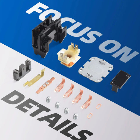 Components of One Pole Heavy Duty Air Conditioner Contactor 30 Amp 24V Coil For Condenser And Compressor HVAC laid out on surface