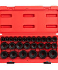 Heavy Duty Half Inch Drive Impact Socket Set 26 Piece Metric Kit From 10mm To 36mm Cr Mo Alloy Steel Radius Corner Design