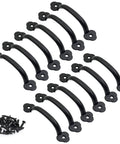 12 Pack 4 Inch Matte Black Rustic Drawer Pulls Antique Gate Handles For Dresser Kitchen And Bathroom Cabinet Cupboard Doors With 81mm Center To Center And 4mm Mounting Screws Included shown with screws