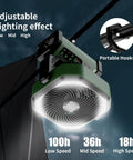 Beast Camping Fan With Light 20000mAh Battery Up To 112 Hours Run Time hanging with hooks, digital display and lighting effect