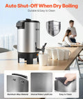 Big Batch 152 Oz Coffee Urn For Catering And Parties With Dripless Faucet 1090W Quick Brew Auto Temperature Control