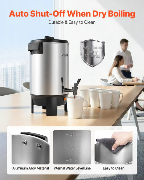 Big Batch 152 Oz Coffee Urn For Catering And Parties With Dripless Faucet 1090W Quick Brew Auto Temperature Control