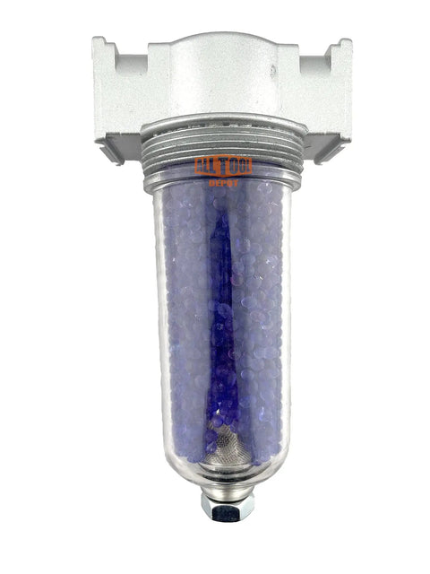 1/2 Inch NPT Mid Flow In Line Air Filter Desiccant Dryer Moisture Separator With Poly Bowl And Visible Sight Glass, 105 CFM
