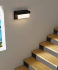 Modern Sleek Black Wall Sconce With On Off Switch 8 Inch LED Wall Lamp Acrylic White Lampshade 4000K Daylight Glow in hallway