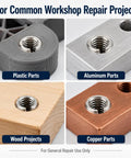 50 Piece Self Tapping Thread Inserts Kit In 303 Stainless Steel for plastic, aluminum, wood, and copper parts repair.