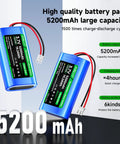 Two Pack 5200mAh 3.7V Lithium Ion Battery With JST PH 2.54mm Plug 1S2P Rechargeable Li Ion Battery Pack for RC Toys Bluetooth Speakers
