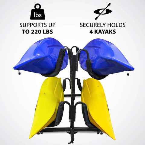 Heavy Duty Freestanding Kayak Rack For Four Kayaks And Boards No Wall Mount Needed Tripod Floor Storage Stand with kayaks