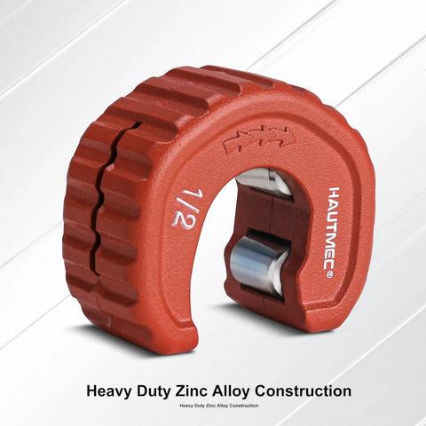 Pro Half Inch Automatic Copper Tube Cutter From HAUTMEC shown with heavy-duty zinc alloy construction, 1/2-inch marking visible.