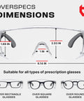 Over Eyeglasses Safety Glasses That Fit Over Your Frames, Fog And Scratch Resistant Lenses, UV380 Protection, ANSI Z87 Rated, Side Shields