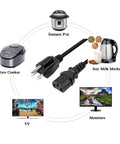 Universal Replacement Power Cord Cable For Electric Pressure Cookers And Kitchen Gadgets Like Rice Cookers And Soy Milk Makers OEM Fit UL Listed Easy Install Plug And Play Built Tough For Daily Kitchen Use compatible with various appliances including Instant Pot, rice cooker, and soy milk maker