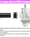 Intake Manifold Inlet Pipe Kit For PWK 24mm 28mm Carbs Fits Predator 212 224cc engines shown with adapter and carburetor
