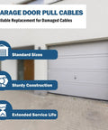 8.5 Foot Garage Door Cable Replacement Kit With One Eighth Inch Vinyl Coated Wire Cables And Parts Fits Seven Foot Garage Doors