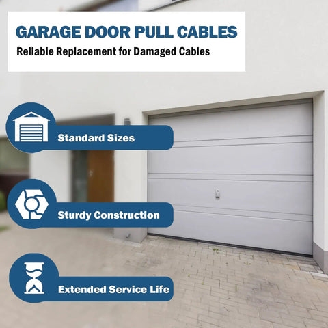 8.5 Foot Garage Door Cable Replacement Kit With One Eighth Inch Vinyl Coated Wire Cables And Parts Fits Seven Foot Garage Doors