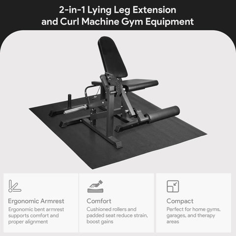 2 In 1 Leg Extension And Curl Machine For Home Gym Full Leg Day Trainer That Targets Quads And Hamstrings, black design