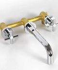 Wall Mount Bathroom Faucet With Cross Handles In Modern Chrome Finish Slick Upgrade Rough In Valve Included Durable And Corrosion Resistant
