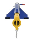 Heavy Duty Telescoping Orbit Forklift Boom Steel Body Measuring 32 Inches Wide built like a tank with chain and hook.