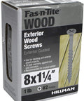 Built Tough Gray Epoxy Exterior Deck Screws 181 Pack Bugle Head Fasteners All Season Outdoor Hardware Self Countersinking Crew Go To For Backyard Yards, 8x1¼ inch exterior wood screws in packaging.