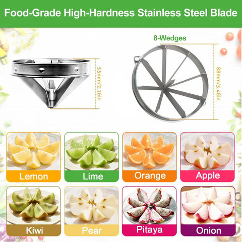 Pro Grade Citrus Slicer 8-Section With V-Shaped 420 Stainless Steel Blades easy wedger cutting lemons, limes, and more