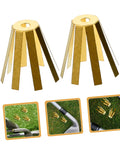 Set Of Five Premium Brass Golf Shaft Adapter Shims And Universal Shaft Spacers For Adjustable Iron Wedge Extensions Clubhouse Essential Upgrade Gear that shows two brass shims.