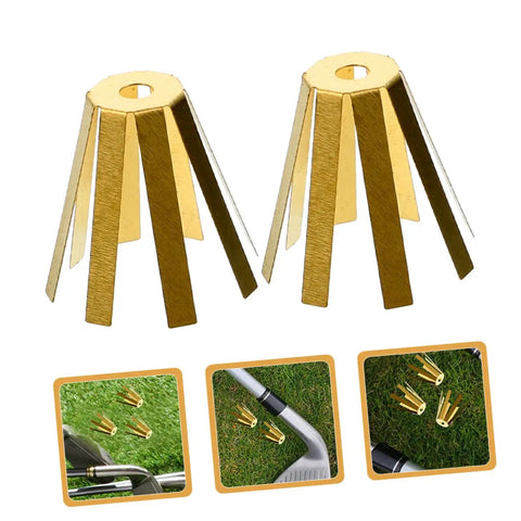 Set Of Five Premium Brass Golf Shaft Adapter Shims And Universal Shaft Spacers For Adjustable Iron Wedge Extensions Clubhouse Essential Upgrade Gear that shows two brass shims.
