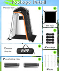 Go To Portable Shower Tent With Mesh Floor Carry Bag Easy Setup Lightweight Privacy Changing Room For Camping Hiking Fishing And Beach Trips Outdoors Now package includes tent, poles, bag, floor, ropes, stakes.