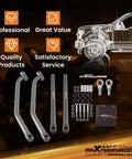 Polaris RZR XP 4 1000 EPS Turbo Rear Radius Bars Upgrade For 14 17 High Clearance Beefed Up Off Road Suspension Easy Install Fits 10mm Bolts Durable Rear Linkage Support For Rough Trails, gray rear bars and hardware kit