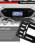 Stainless Steel Front License Plate Bracket Kit With Screws And Ties No Drill Install Front Bumper Mount For US Standard Cars