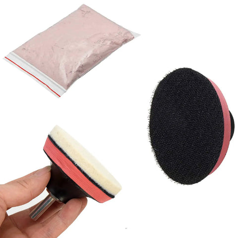 9 Piece Glass Polishing Kit For Windshield And Glass Repair DIY Deep Scratch Remover with cerium oxide powder and felt pads