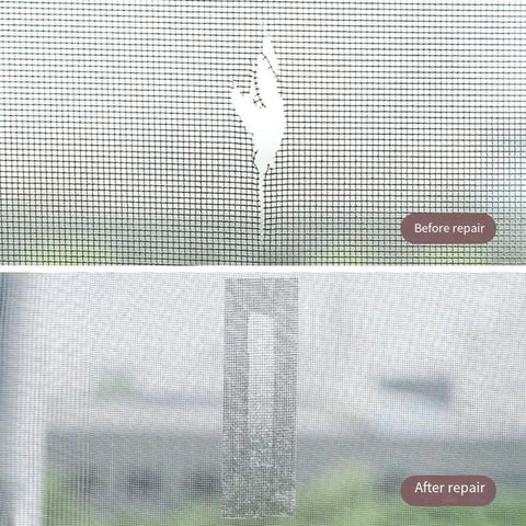 Window And Door Screen Repair Patch Kit With Self Adhesive Tape For Quick Hole Fix Durable Mending Strip For Home Screens applied