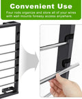 Heavy Duty Wall Mount Wire Spool Rack Featuring Six Adjustable Rods And Rust Resistant Steel For Garage Cord Organization, showcasing rod adjustment.