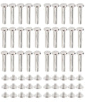 Assorted 30 Sets M4 Stainless Steel Rivets And Screws Kit Pro Grade Fasteners For Leather Binding And Decorative Projects
